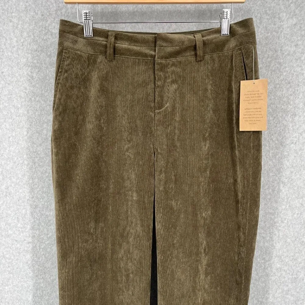 Coldwater Creek Womens Whisper Corduroy Tousers Pants Size 6 Green Brown NEW - Picture 2 of 15